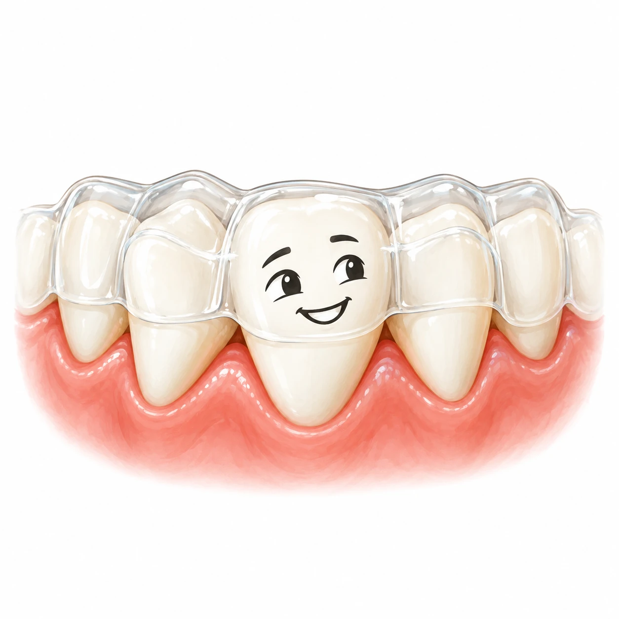 Illustration: Tandretning med aligners